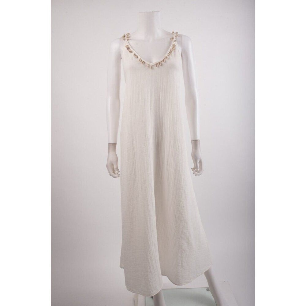 Zara Womans Midi Seashell Dress Crochet Size XS White Beach 7521/252 NWT